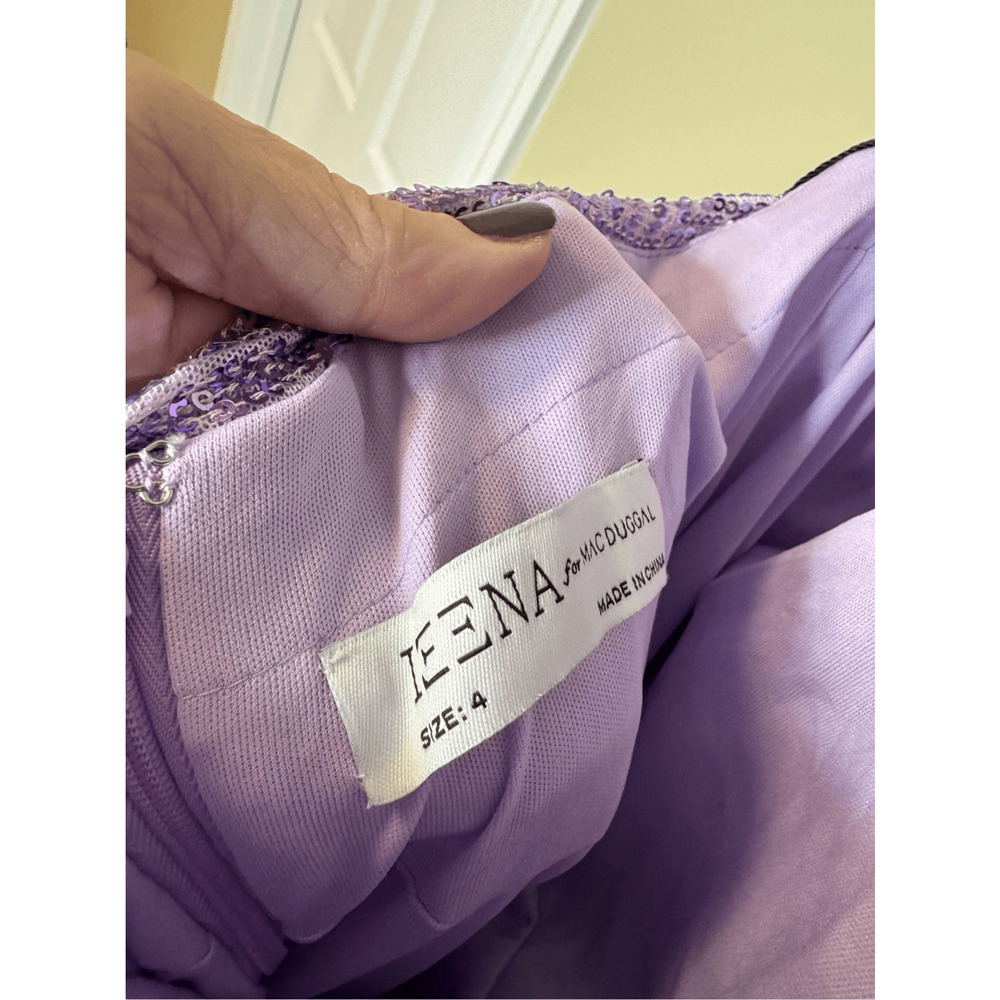 Mac Duggal NWT Sequin Halter Neck Bodycon Gown in Lilac Size 4 - Picture 5 of 7